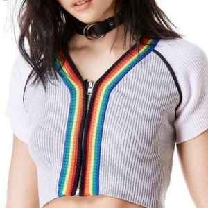 Unif Rainbow Frolic Crop Top